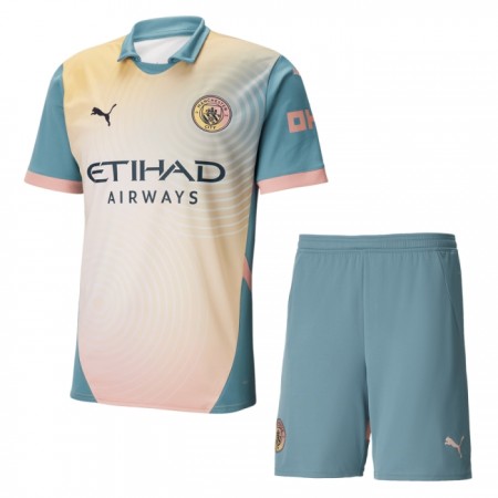 Camisolas Manchester City Criança 4º Equipamento 2024-25 Manga Curta